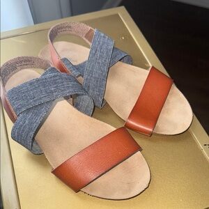 Stylish Women's Sandals in Orange and Gray